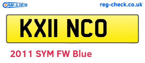 KX11NCO are the vehicle registration plates.