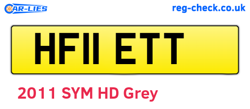 HF11ETT are the vehicle registration plates.