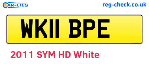 WK11BPE are the vehicle registration plates.