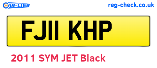 FJ11KHP are the vehicle registration plates.