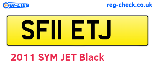 SF11ETJ are the vehicle registration plates.