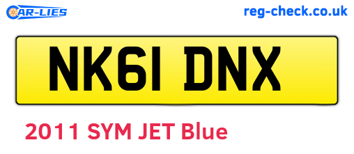 NK61DNX are the vehicle registration plates.