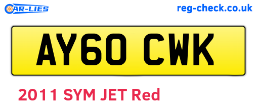 AY60CWK are the vehicle registration plates.