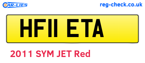 HF11ETA are the vehicle registration plates.