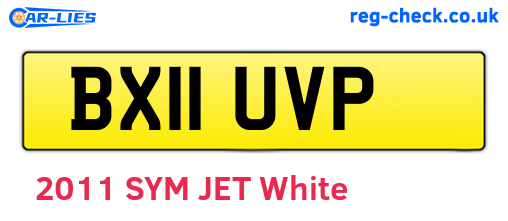 BX11UVP are the vehicle registration plates.