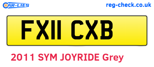 FX11CXB are the vehicle registration plates.