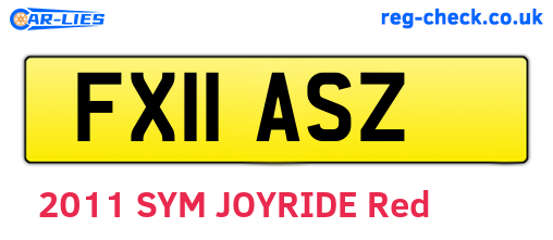 FX11ASZ are the vehicle registration plates.