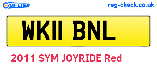 WK11BNL are the vehicle registration plates.