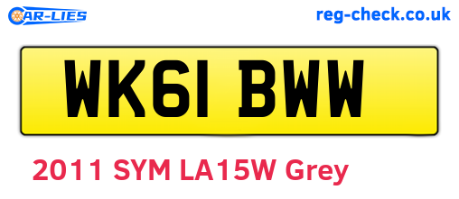 WK61BWW are the vehicle registration plates.