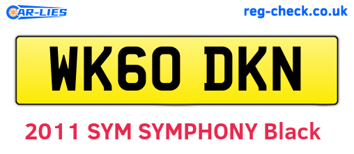 WK60DKN are the vehicle registration plates.