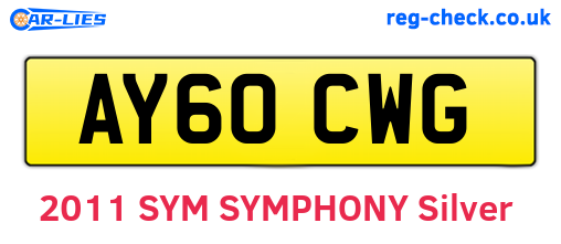 AY60CWG are the vehicle registration plates.