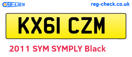 KX61CZM are the vehicle registration plates.