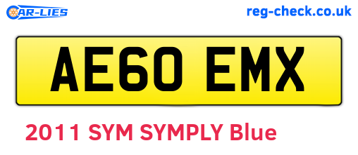 AE60EMX are the vehicle registration plates.