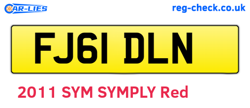 FJ61DLN are the vehicle registration plates.