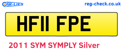 HF11FPE are the vehicle registration plates.