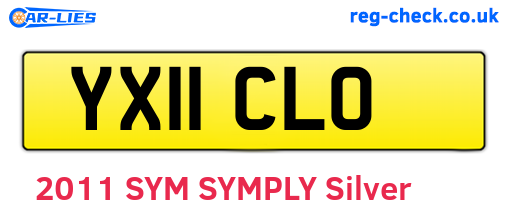 YX11CLO are the vehicle registration plates.