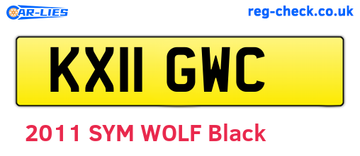 KX11GWC are the vehicle registration plates.