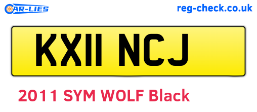 KX11NCJ are the vehicle registration plates.