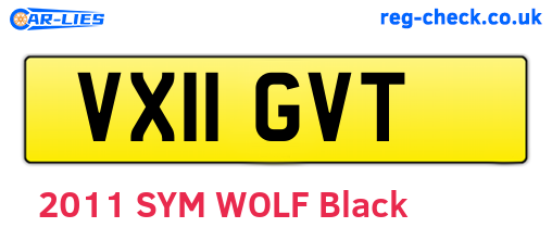 VX11GVT are the vehicle registration plates.