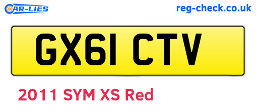 GX61CTV are the vehicle registration plates.