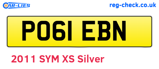 PO61EBN are the vehicle registration plates.
