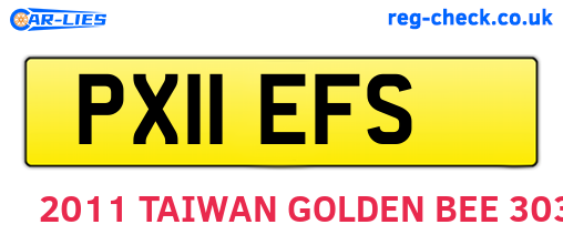 PX11EFS are the vehicle registration plates.