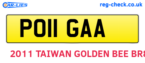 PO11GAA are the vehicle registration plates.