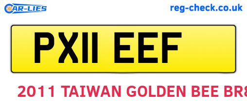 PX11EEF are the vehicle registration plates.