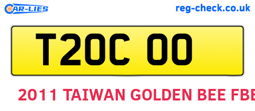 T20COO are the vehicle registration plates.