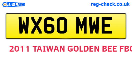 WX60MWE are the vehicle registration plates.