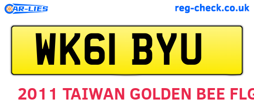 WK61BYU are the vehicle registration plates.