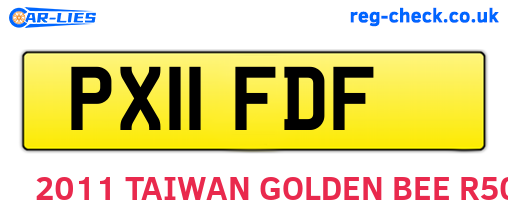 PX11FDF are the vehicle registration plates.
