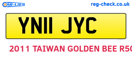 YN11JYC are the vehicle registration plates.