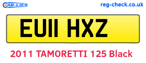 EU11HXZ are the vehicle registration plates.