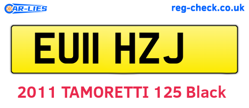 EU11HZJ are the vehicle registration plates.