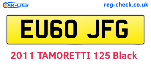 EU60JFG are the vehicle registration plates.