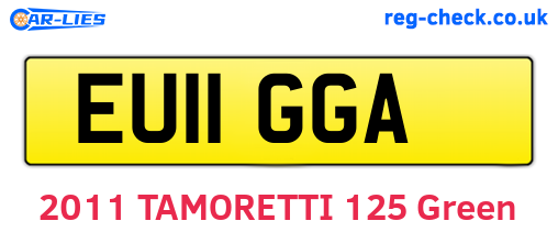 EU11GGA are the vehicle registration plates.