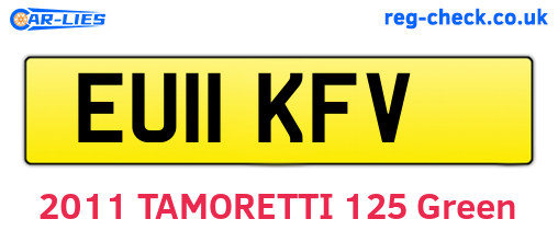 EU11KFV are the vehicle registration plates.