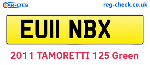 EU11NBX are the vehicle registration plates.