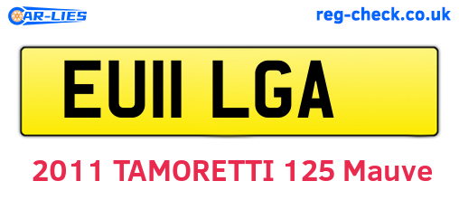 EU11LGA are the vehicle registration plates.