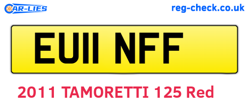 EU11NFF are the vehicle registration plates.