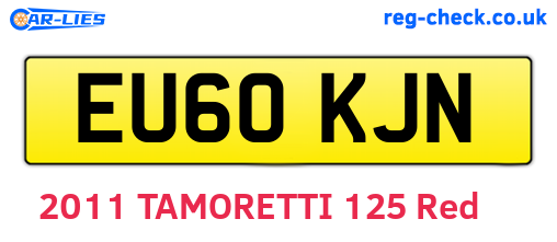 EU60KJN are the vehicle registration plates.