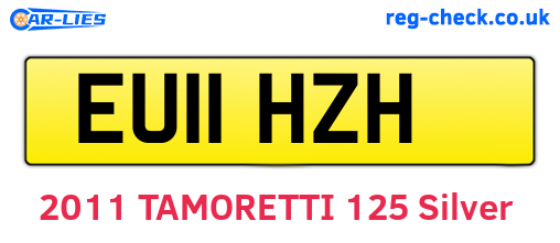 EU11HZH are the vehicle registration plates.