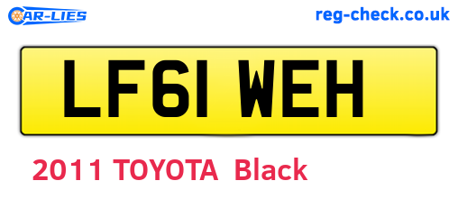 LF61WEH are the vehicle registration plates.