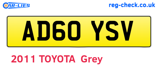 AD60YSV are the vehicle registration plates.