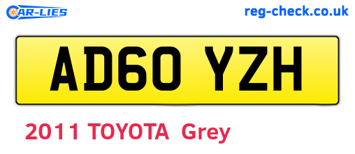 AD60YZH are the vehicle registration plates.