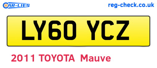 LY60YCZ are the vehicle registration plates.