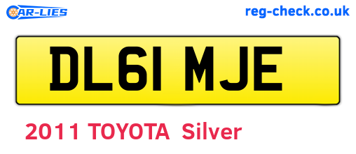 DL61MJE are the vehicle registration plates.