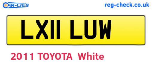 LX11LUW are the vehicle registration plates.