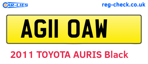 AG11OAW are the vehicle registration plates.